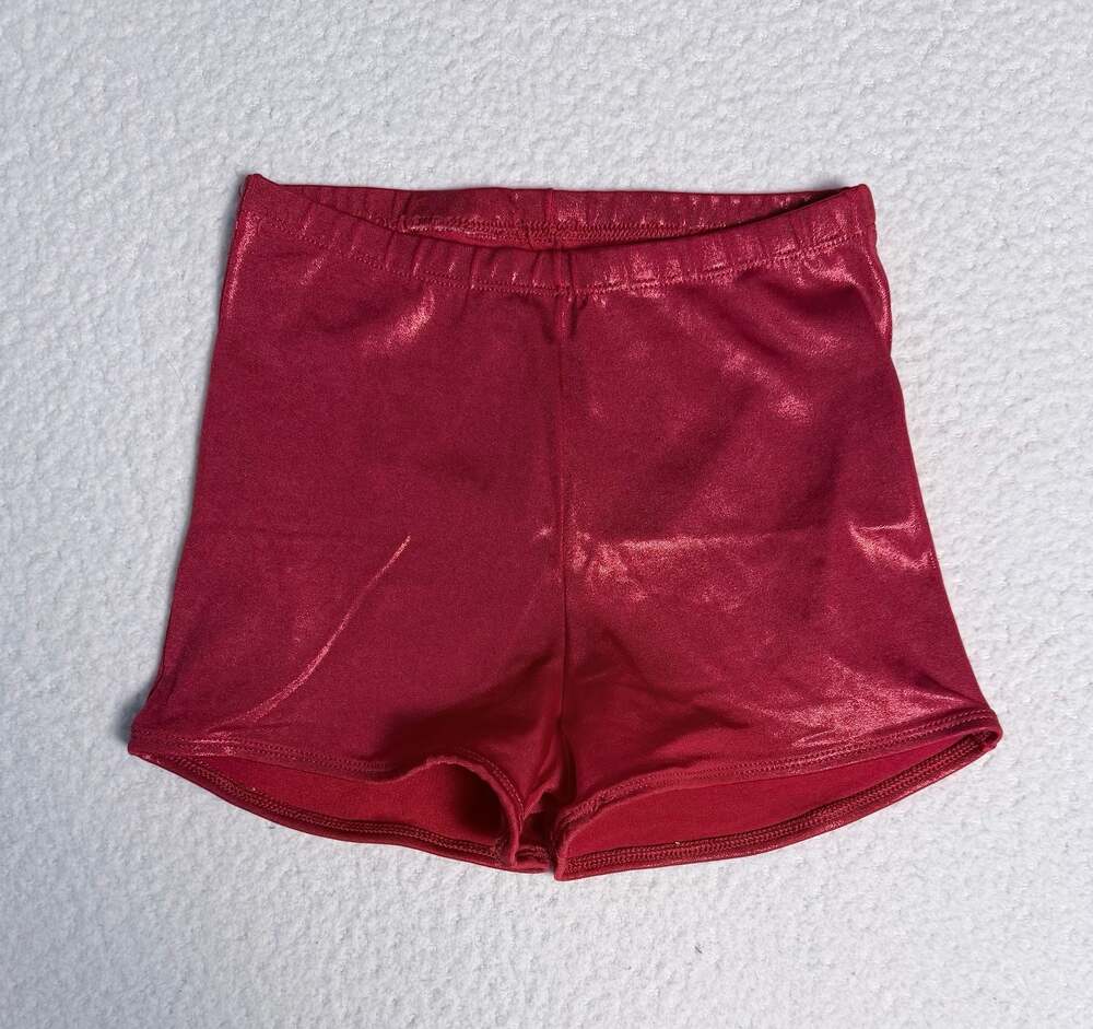 J.B. Bloomers Red Metallic Dance and Gymnastics Shorts Adult Large